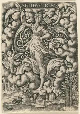 Artihmetria (Arithmetic), by Virgil Solis, ink, 1538