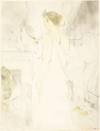 Woman at the Mirror (Femme à glace), by Henri de Toulouse-Lautrec, ink, 1896