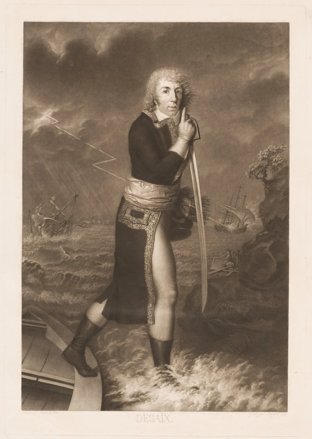 Desaix, by Pierre-Charles Coqueret, ink, 1798