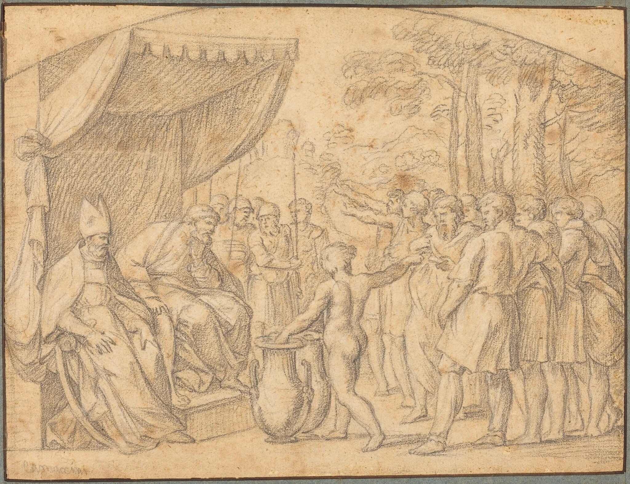 The Drawing of Lots to Divide the Promised Land, detail