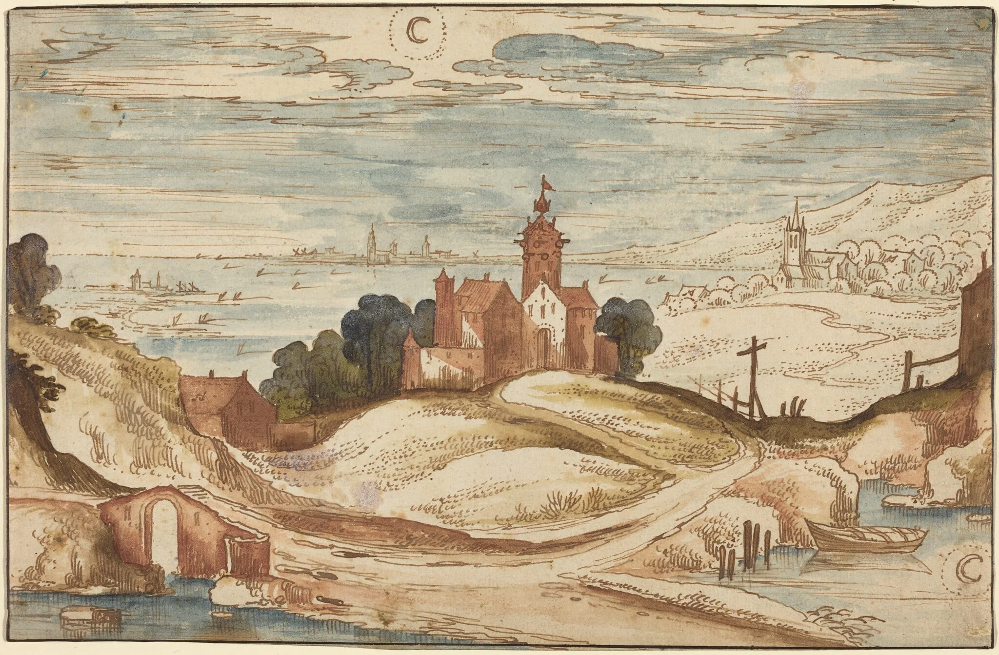 Landscape with Chateau on a Hill, detail