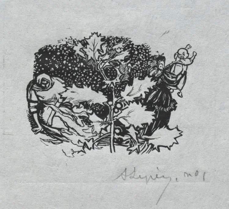 Paris Almanac, 1897: Tail-piece, Winter, detail