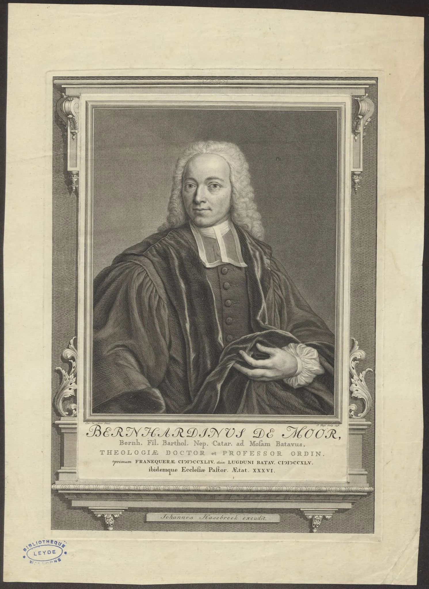 Portrait of Bernardinus de Moor, professor of theology, detail
