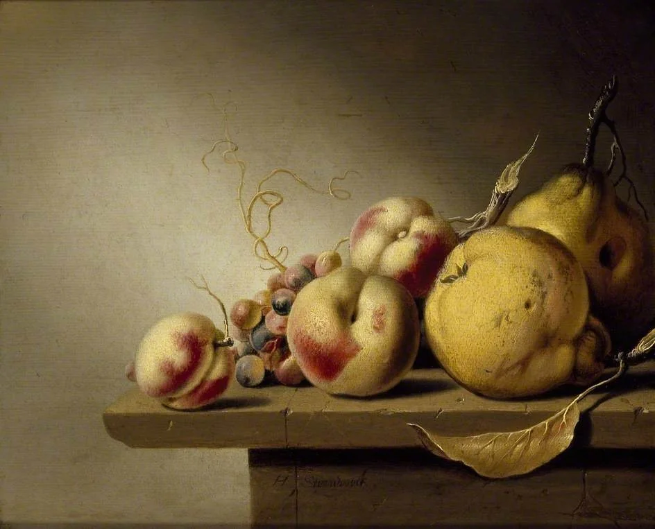 Still Life of Fruit on a Ledge, detail