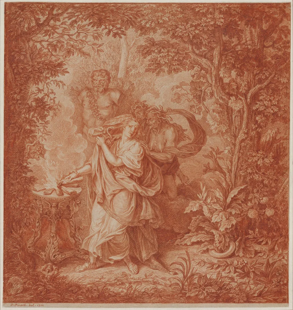 Althaea Putting the Fatal Log on the Fire, by Bernard Picart, 1712