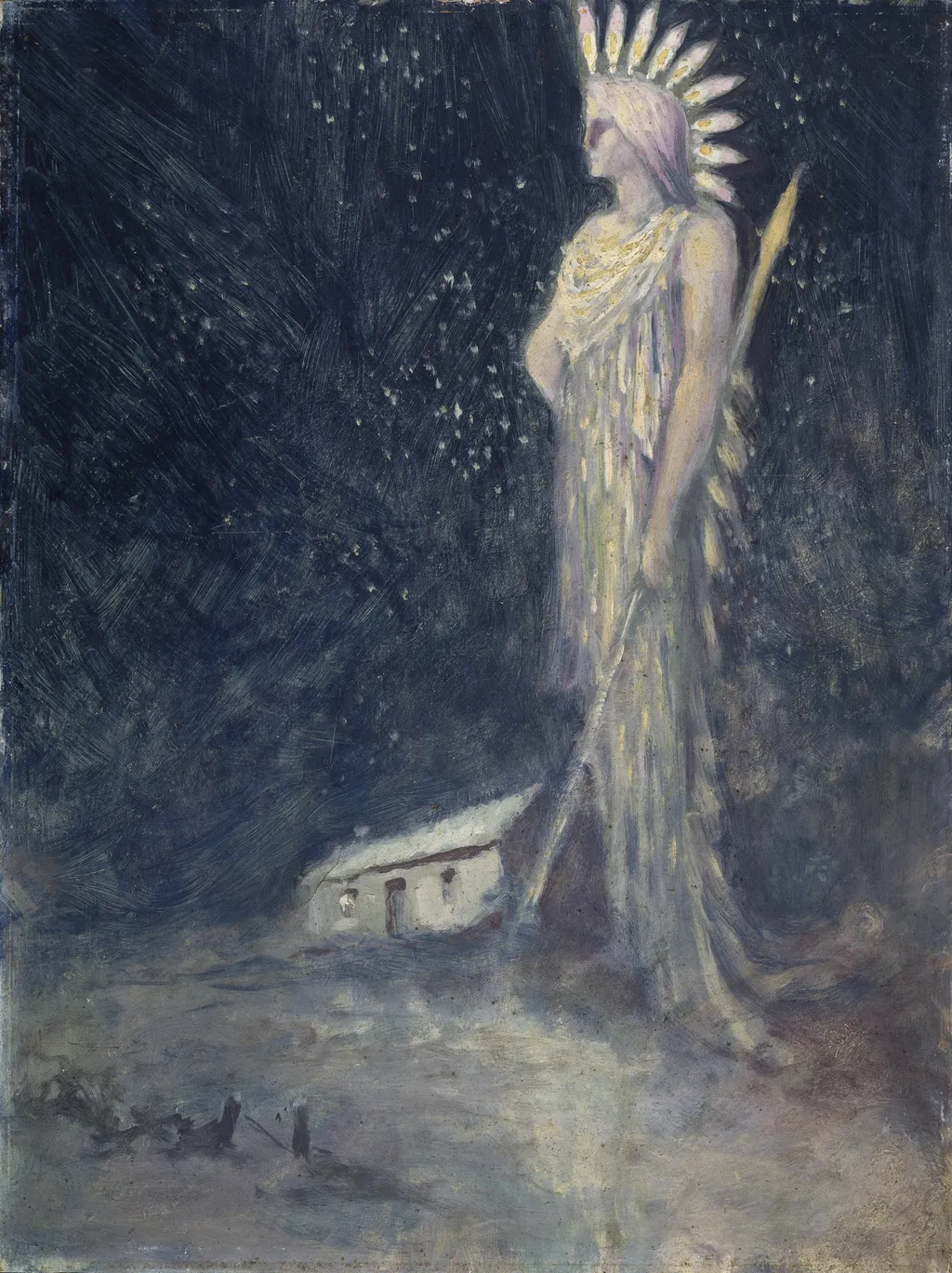 A Spirit or Sidhe in a Landscape, by George William Russell, unspecified, 1911