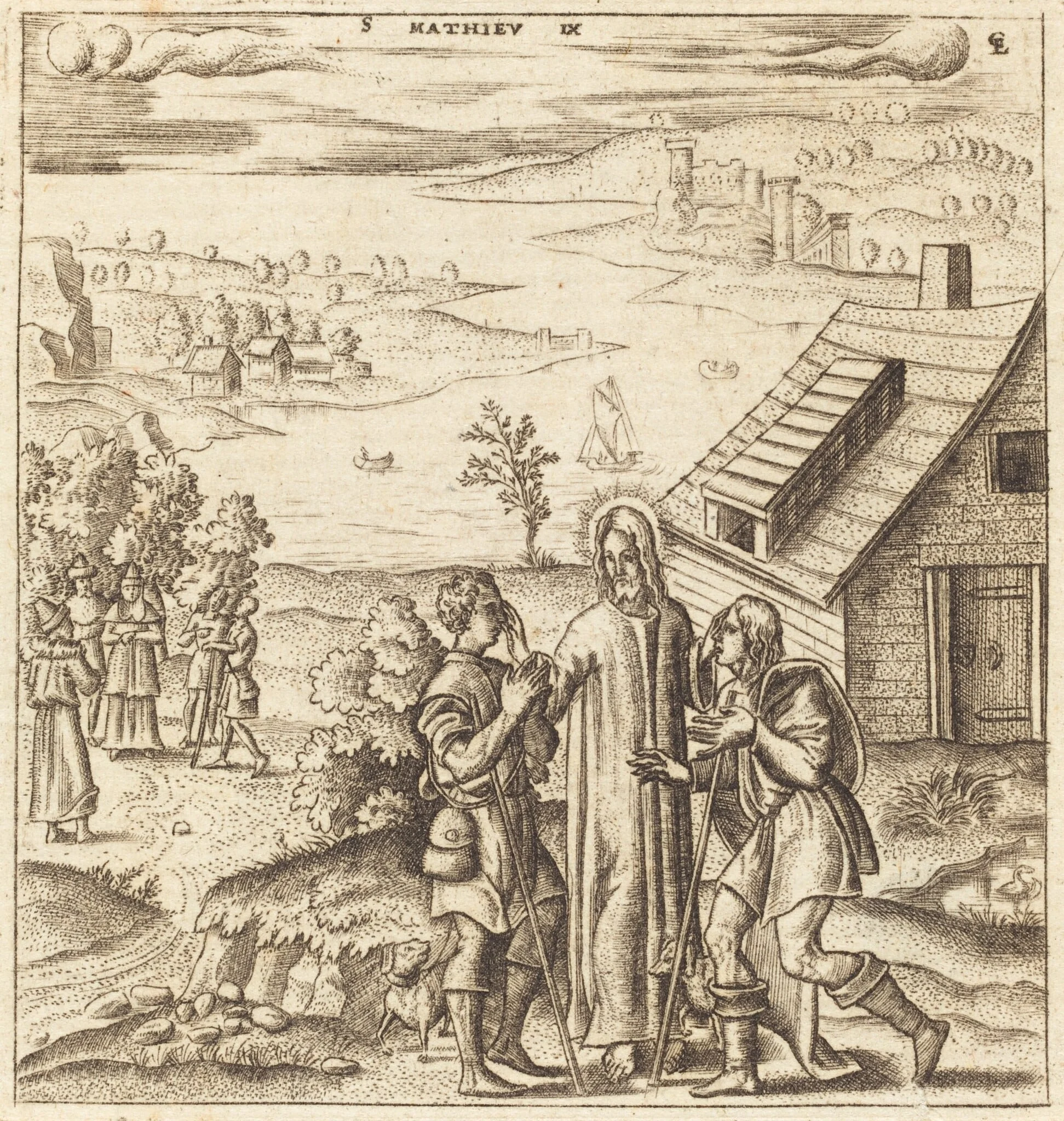 Christ Heals the Two Blind Men, detail