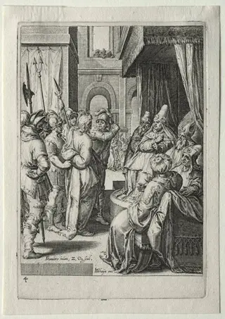 Passion Set:  Christ before Herod, by Zacharias Dolendo, 1597