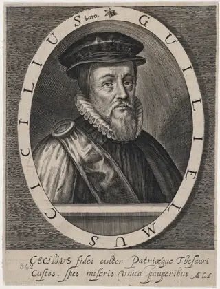 William Cecil, First Baron Burghley, by Magdalena van de Passe, ink, 1620