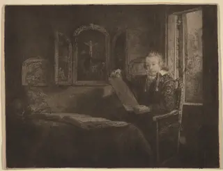 Abraham Francen, by Rembrandt van Rijn, ink, 1657