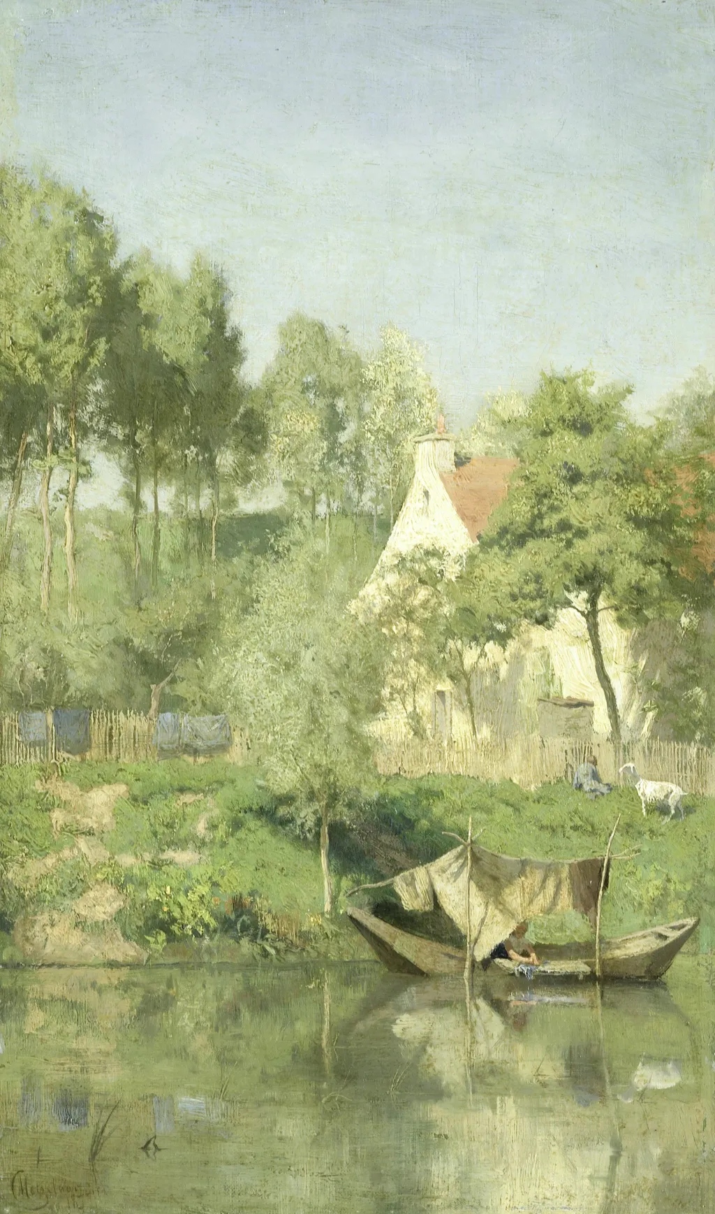 At the Oise, by Coen Metzelaar, oil