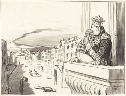 A Naples - Le meilleur des rois... (2nd plate), by Honoré Daumier, ink, 1851