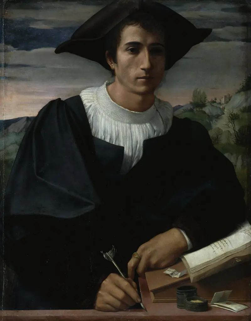 Portrait of a Young Man (Matteo Sofferoni ?), by Franciabigio, paint, 1522