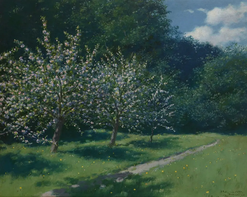 Apple-Trees in Bloom, by Stanisław Witkiewicz, unspecified, 1900