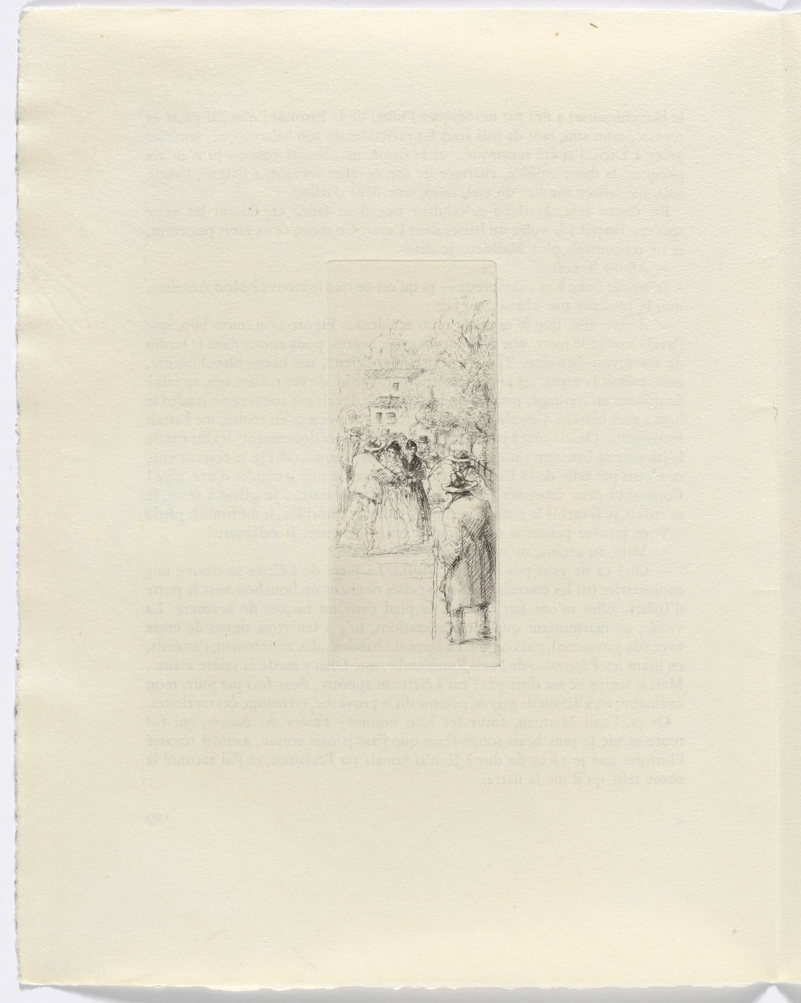 Frédéric Mistral: Mémoires et Recits by Frédéric Mistral: figures on street (page 130), detail