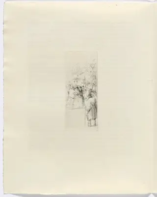 Frédéric Mistral: Mémoires et Recits by Frédéric Mistral: figures on street (page 130), by Auguste Brouet, 1937