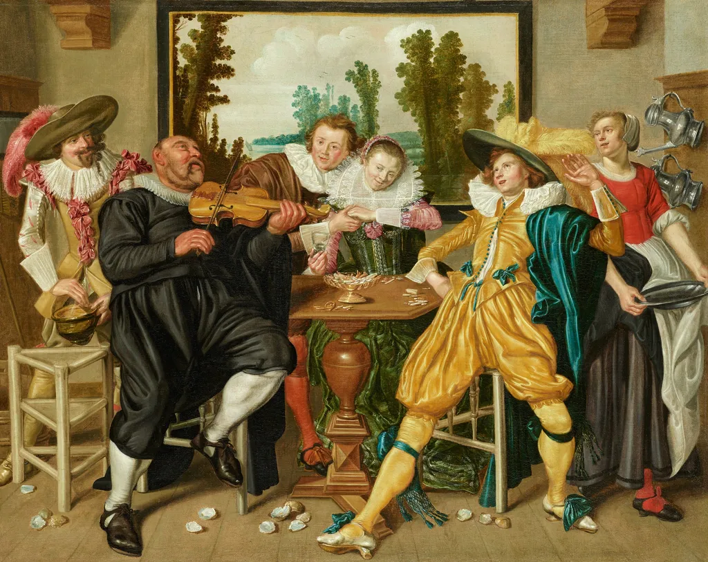 Merry Company, by Willem Pieterszoon Buytewech, oil, 1623