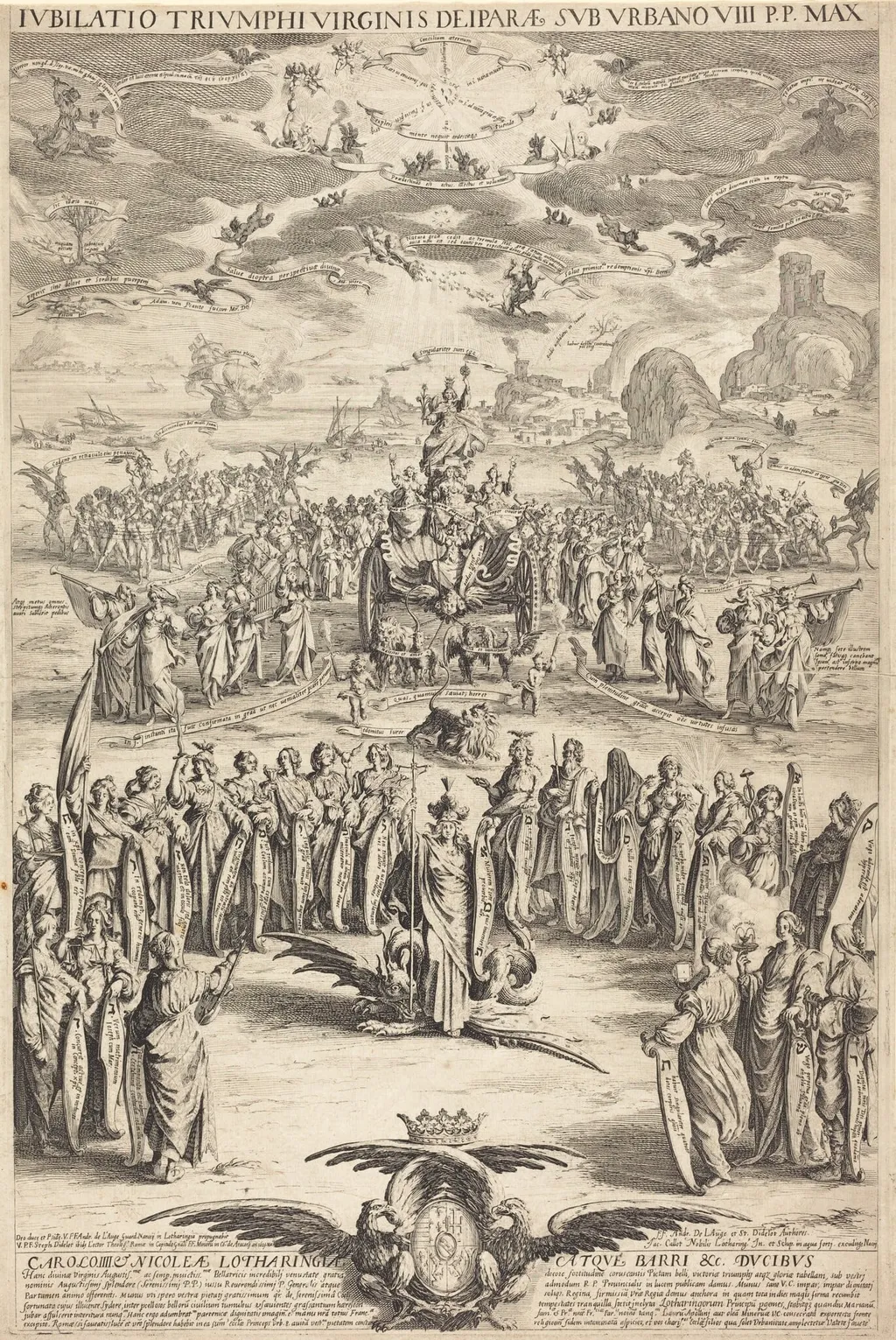 The Triumph of the Virgin, by Jacques Callot, ink, 1625