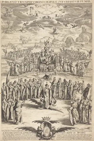 The Triumph of the Virgin, by Jacques Callot, ink, 1625