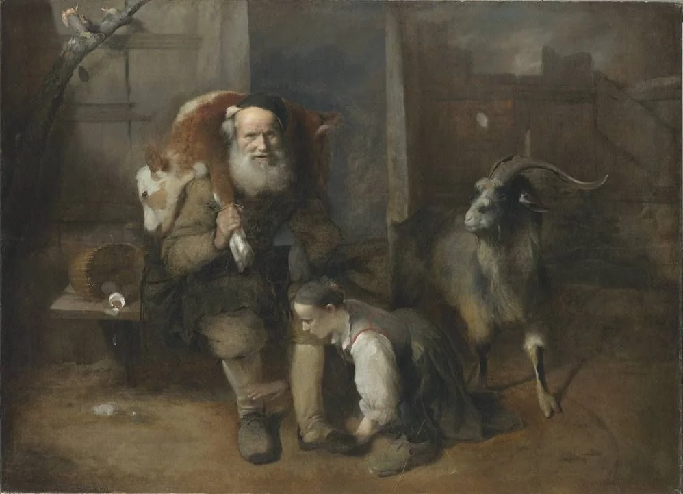Peasant returning from the market, detail