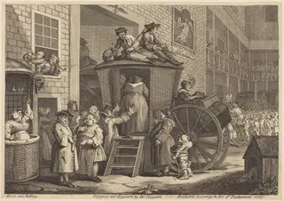 The Stage-coach, or the Country Inn Yard, by William Hogarth, ink, 1747