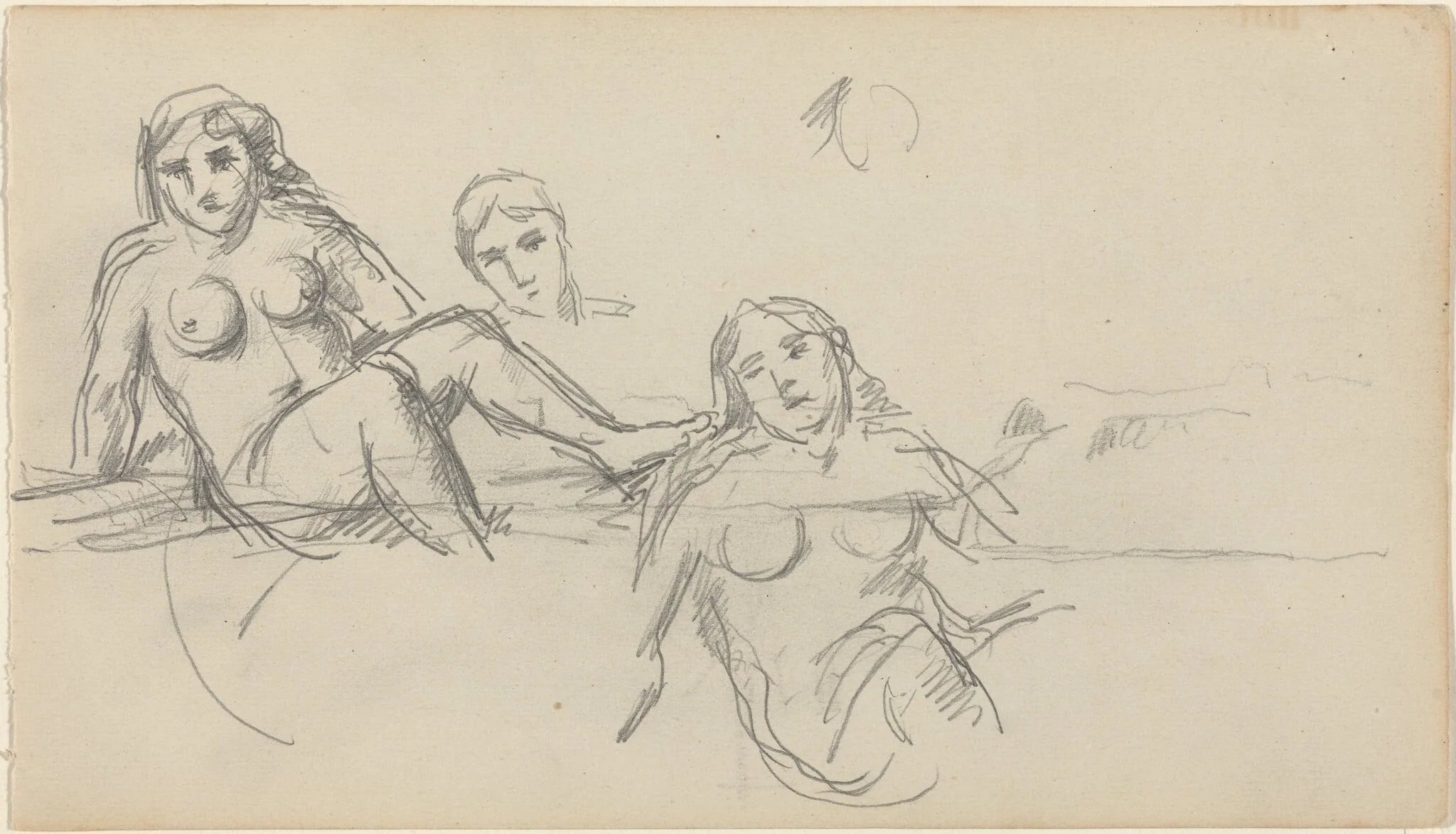 Seated Bather [verso], detail