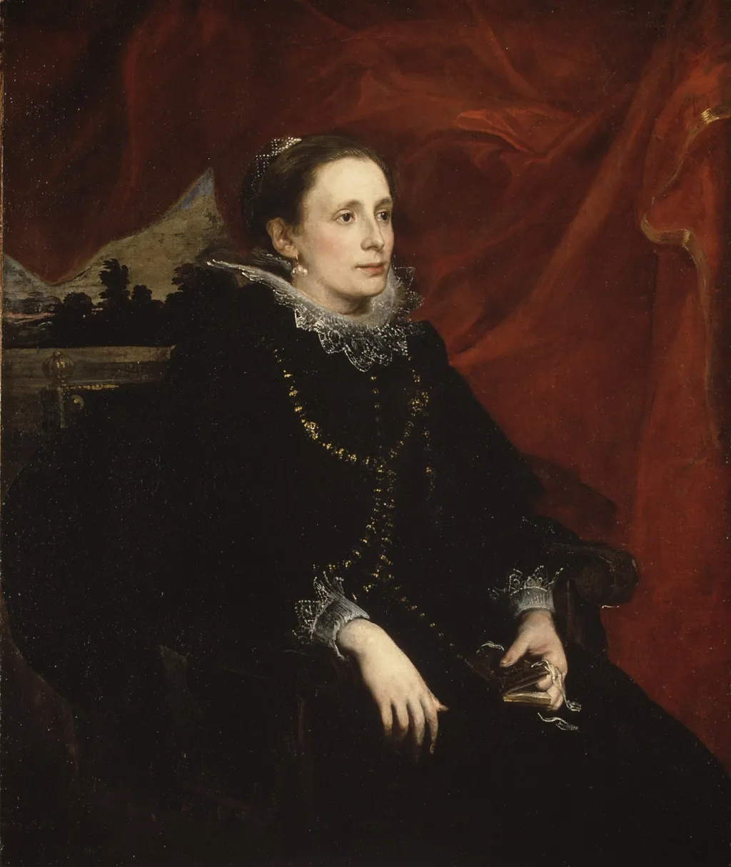 Portrait of a Woman, Called the Marchesa Durazzo, by Anthony van Dyck, oil, 1623