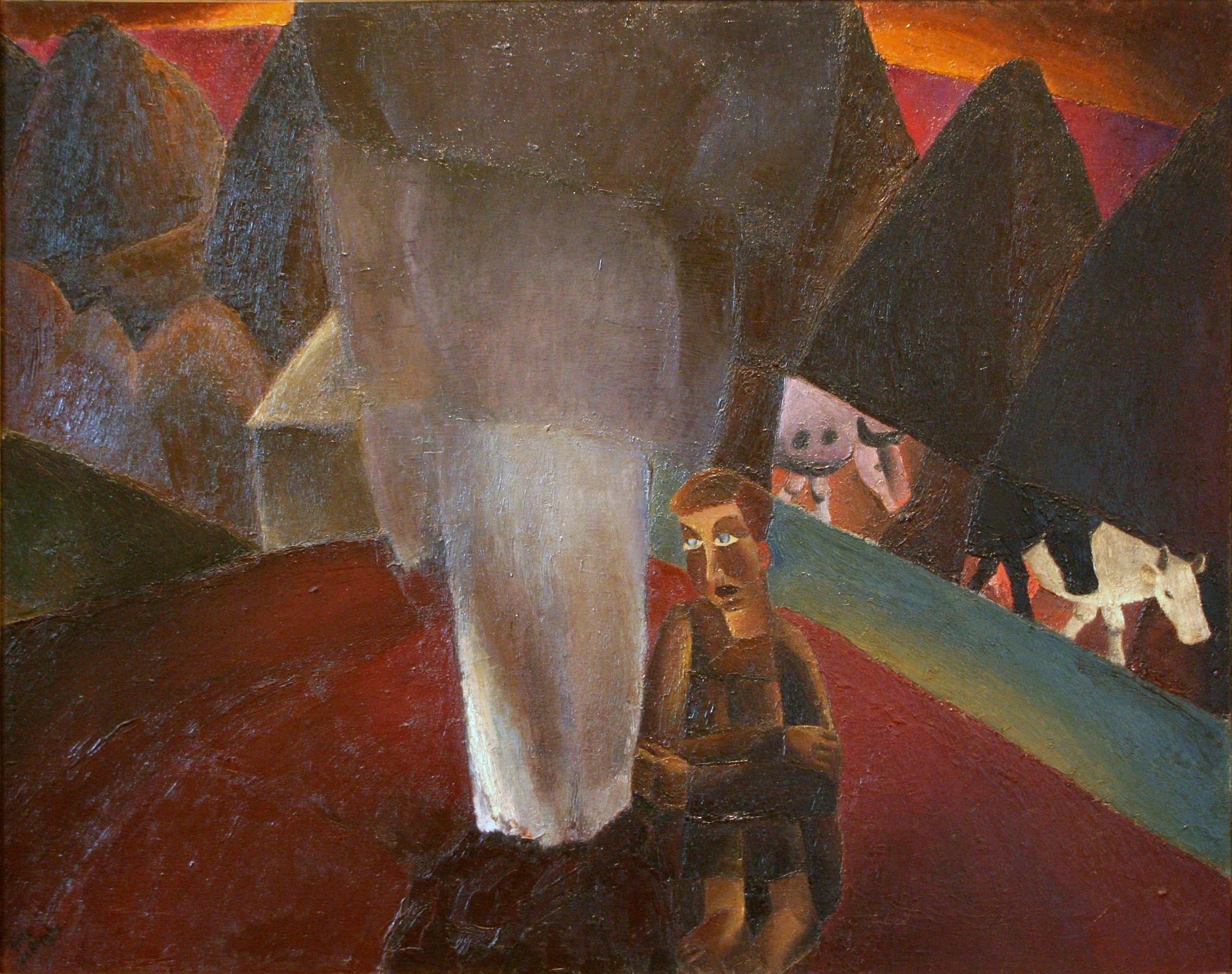 Avondschemering, detail