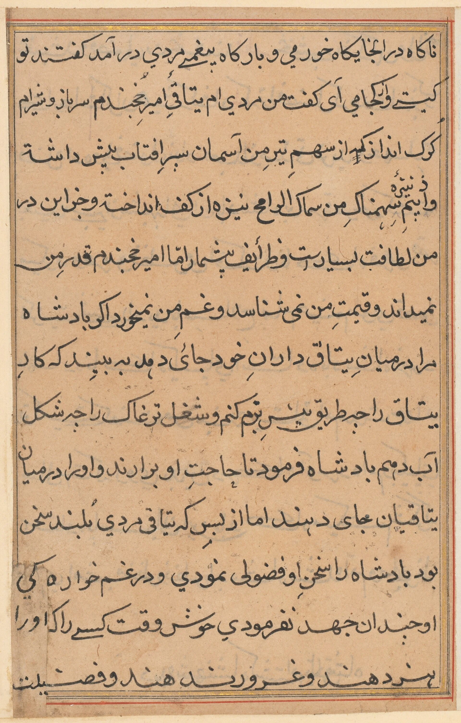 Page from Tales of a Parrot (Tuti-nama): text page, detail