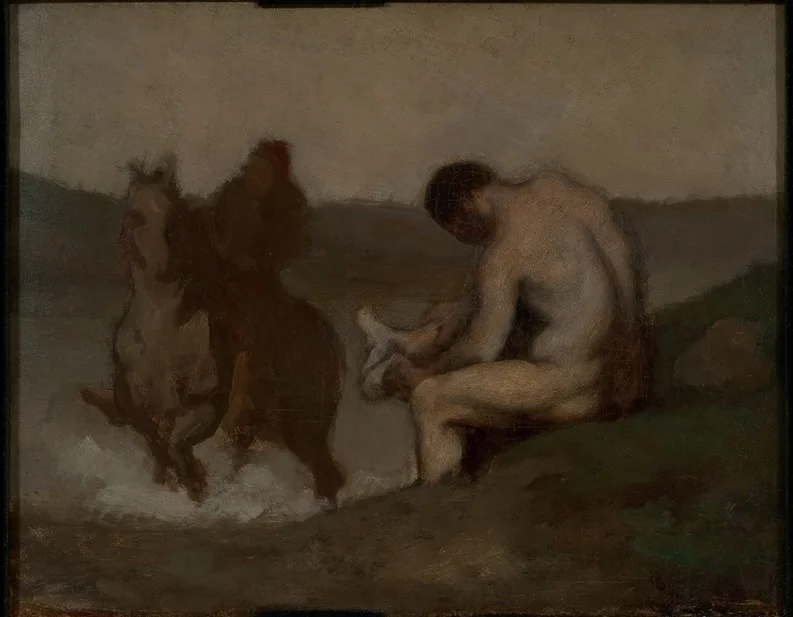 Baignade (L'Abreuvoir), detail
