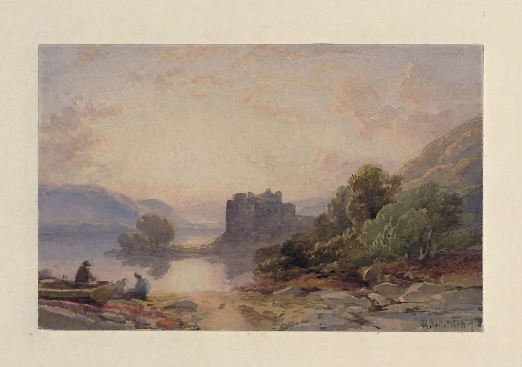 Sunset at Loch Awe, by William Leighton Leitch, watercolor, 1871
