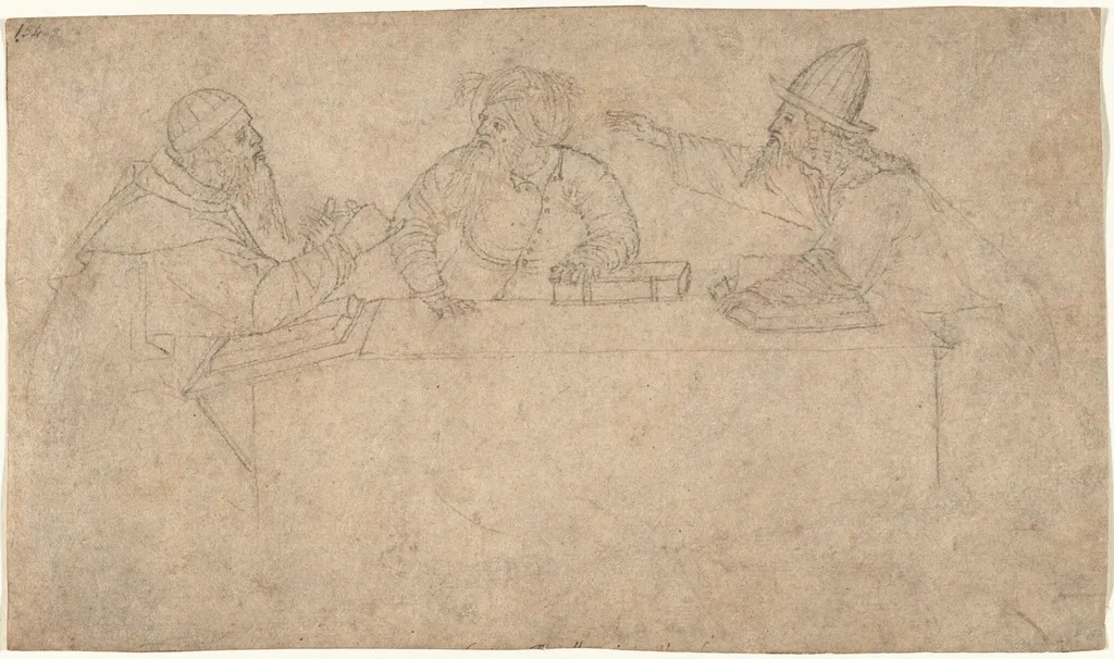 Three Philosophers, by Vittore Carpaccio, ink, 1496