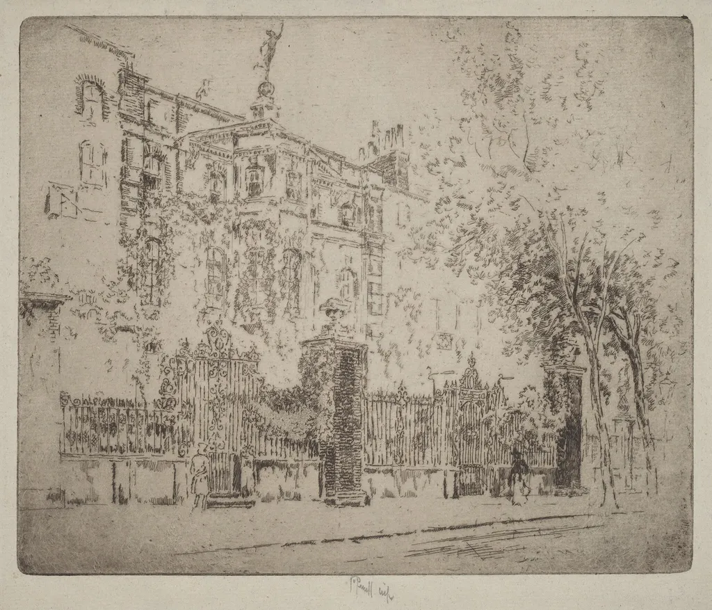 Rossetti's House, by Joseph Pennell, ink, 1906