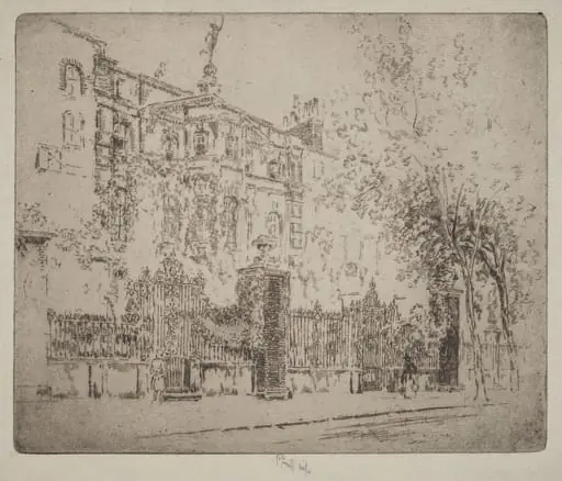 Rossetti's House, by Joseph Pennell, ink, 1906
