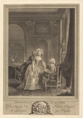 L'innocence en danger, by Jean Gabriel Caquet, ink, 1785
