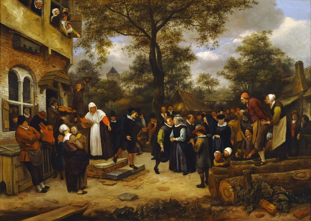 Village Wedding, by Jan Steen, oil, 1650