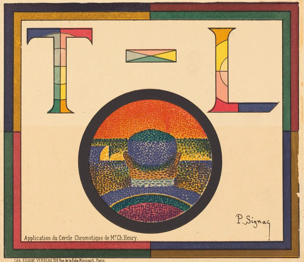 Application du Cercle Chromatique de Mr. Ch. Henry, by Paul Signac, ink, 1888