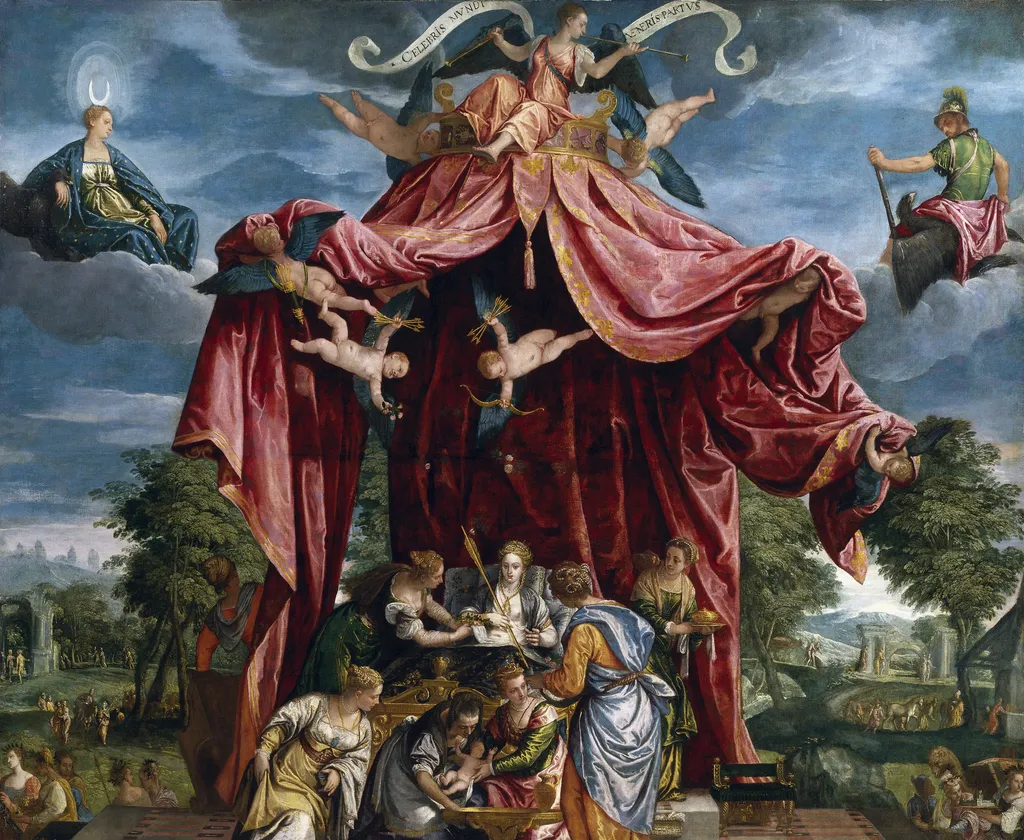 Allegory of the Birth of the Infante Don Fernando, by Parrasio Micheli, oil, 1575