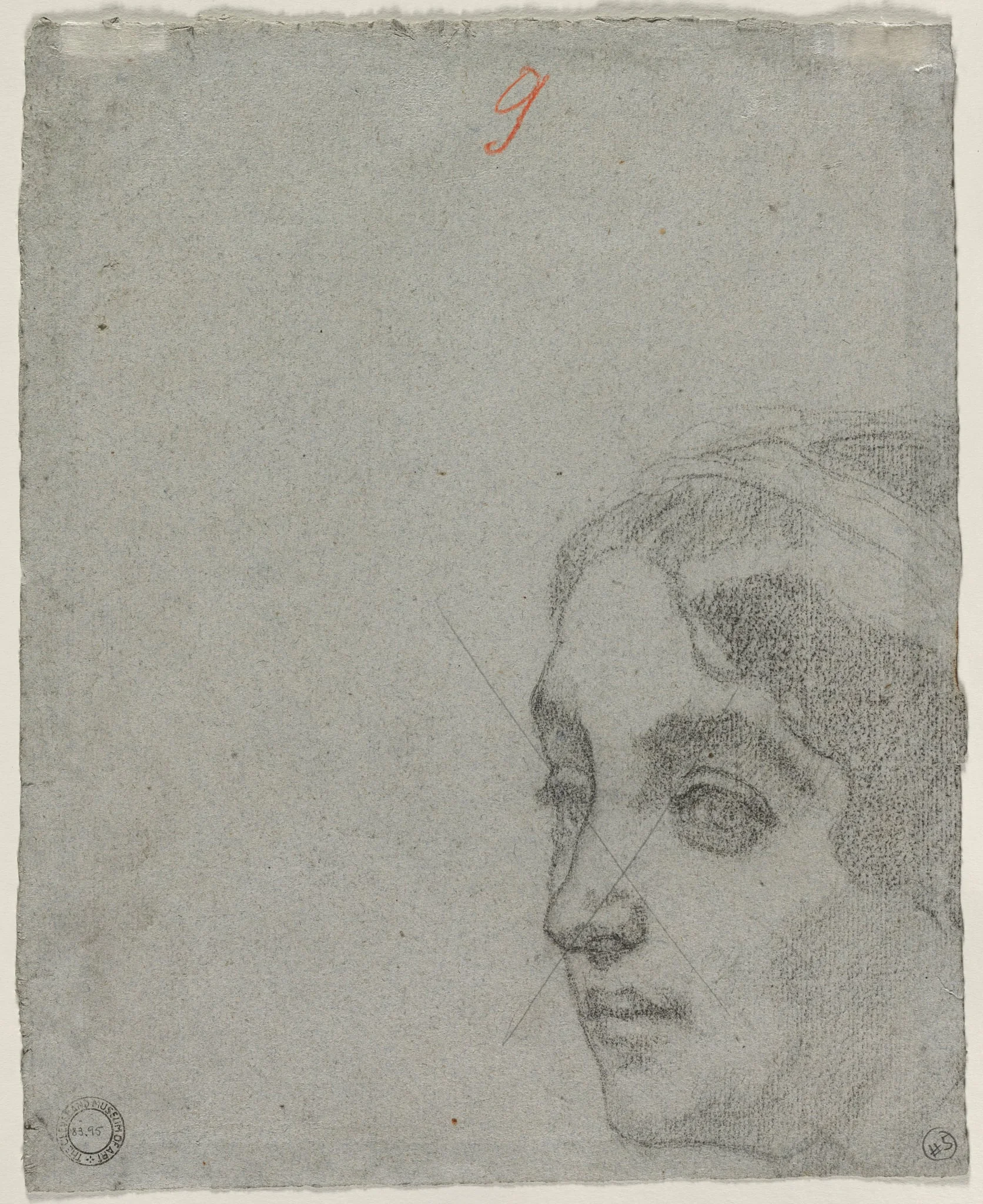 Head of a Woman (verso), detail