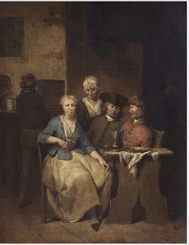 Interior with Five Figures, detail