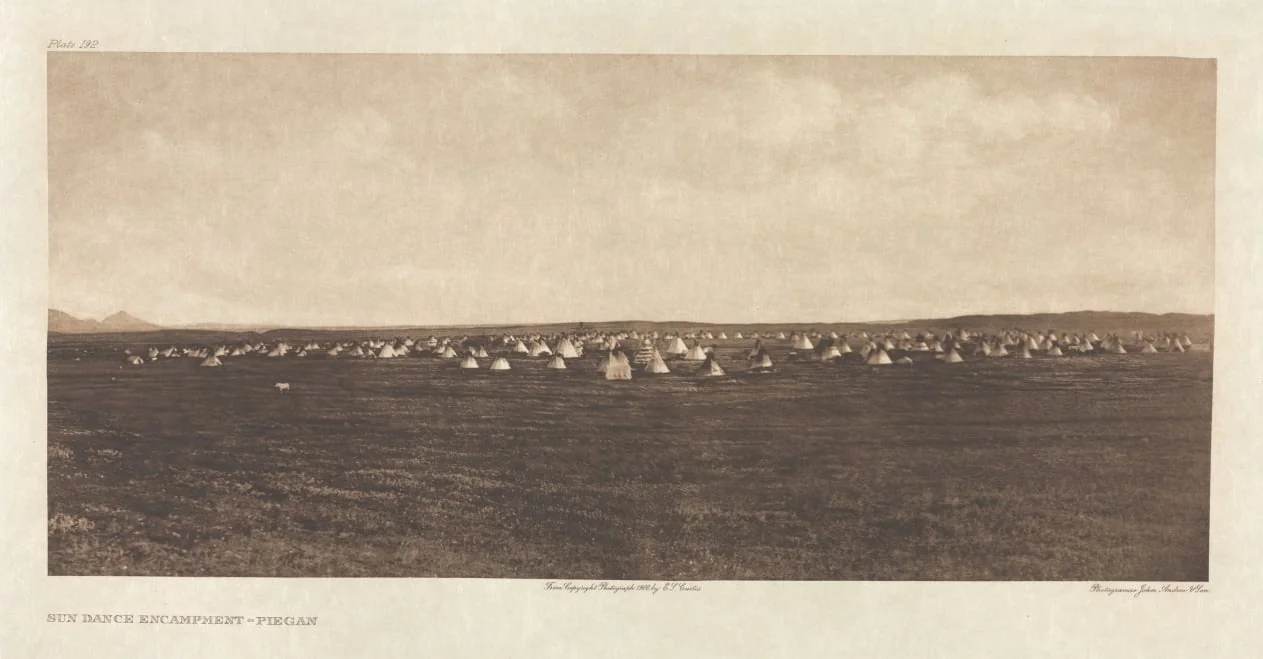 Portfolio VI, Plate 192: Sun Dance Encampment--Piegan, detail