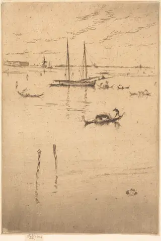 The Little Lagoon, by James McNeill Whistler, ink, 1880