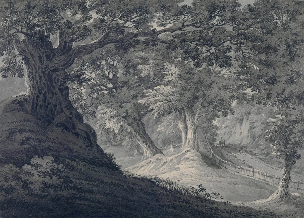 Beddington, Surrey, by James Bourne, watercolor, 1750