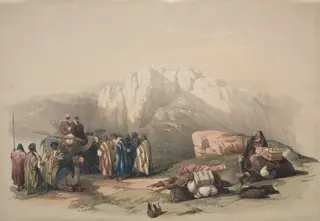 Tomb of Aaron, Summit of Mount Horeb, by David Roberts, 1839