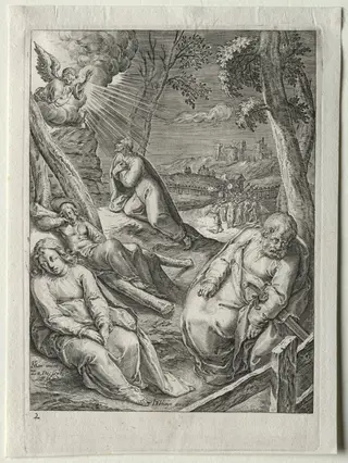 Passion Set:  Christ on the Mount of Olives, by Zacharias Dolendo, 1597