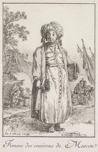 Woman from the Suburbs of Moscow, by Jean Baptiste Le Prince, 1768