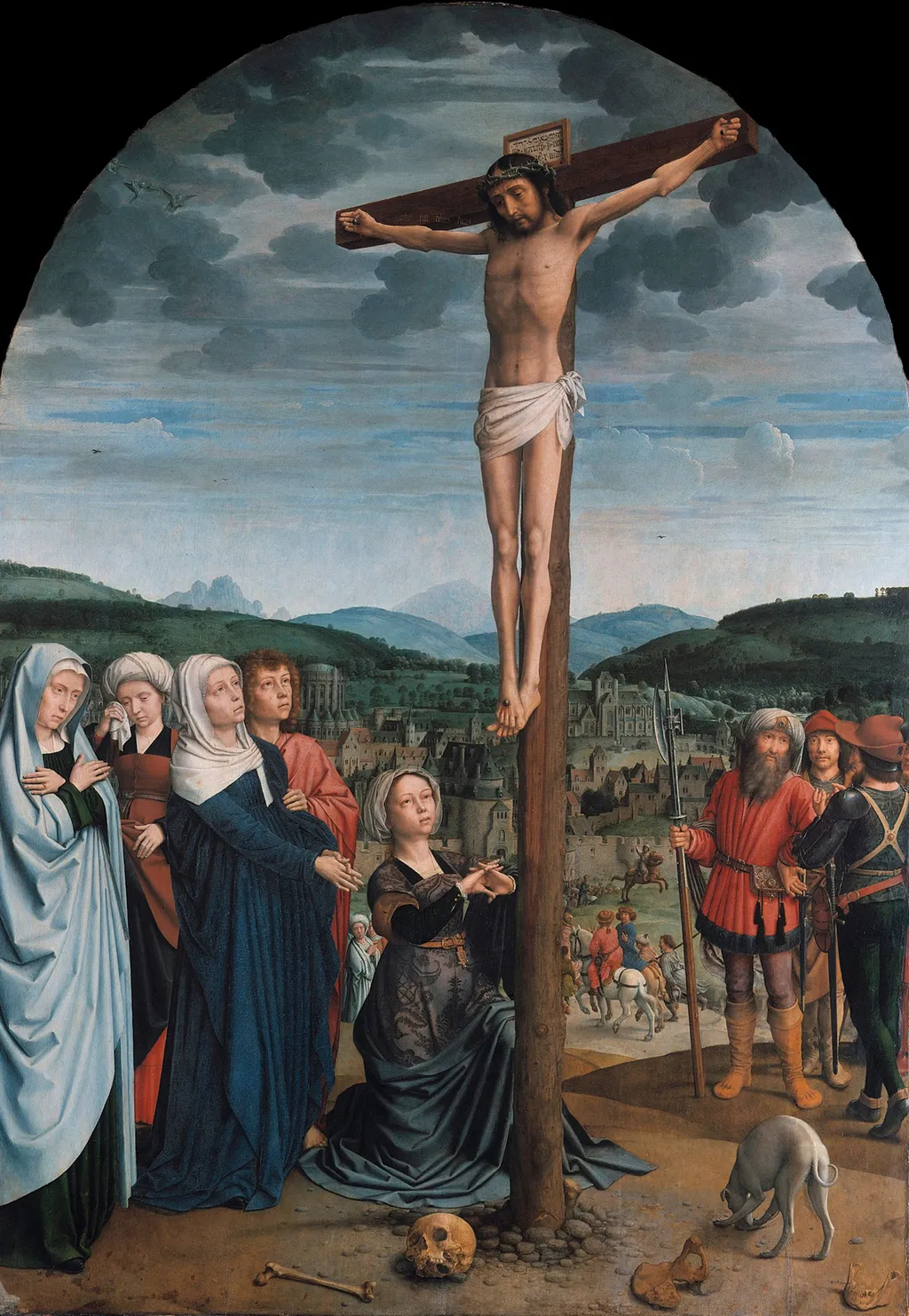 Christ on the Cross, by Gerard David, oil, 1515