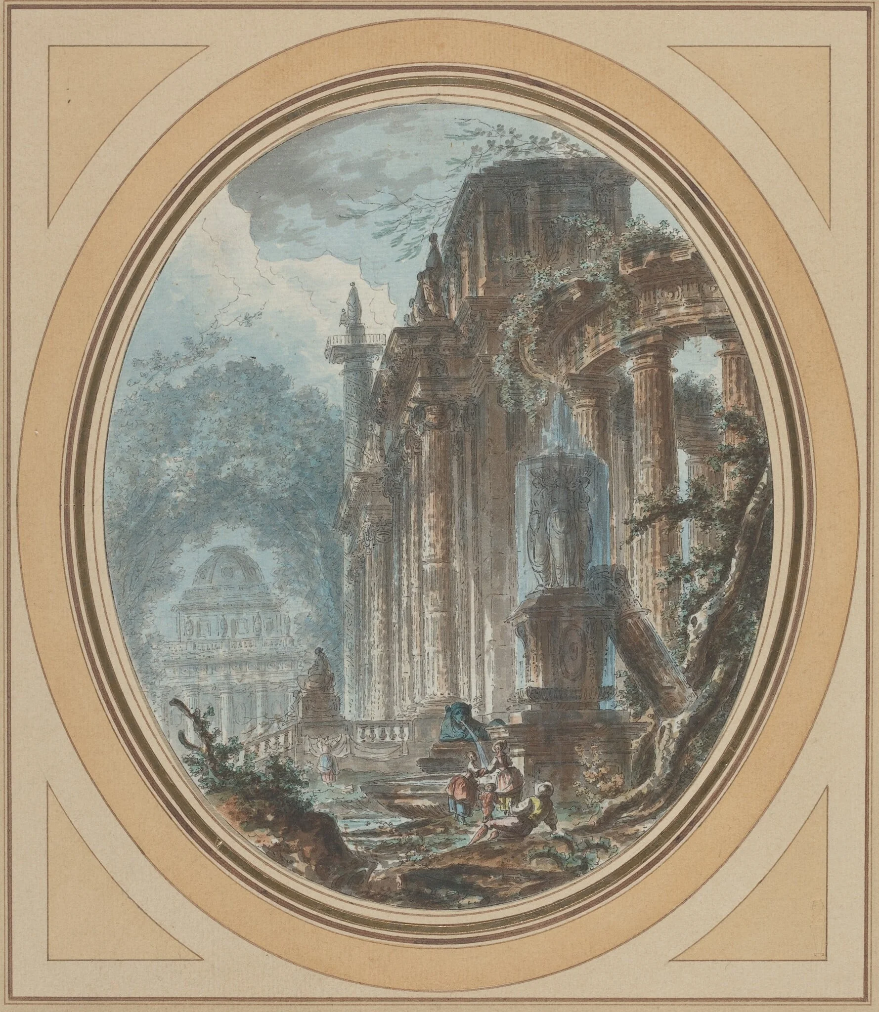Garden Capriccio with Antique Ruins, detail
