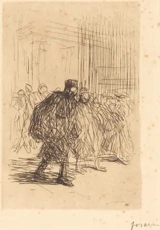 Les couloirs du Palais (The Corridors of the Palace of Justice), by Jean-Louis Forain, ink, 1908