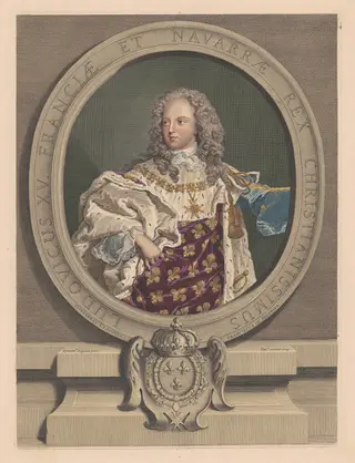 Louis XV, by Pierre Drevet, watercolor, 1710